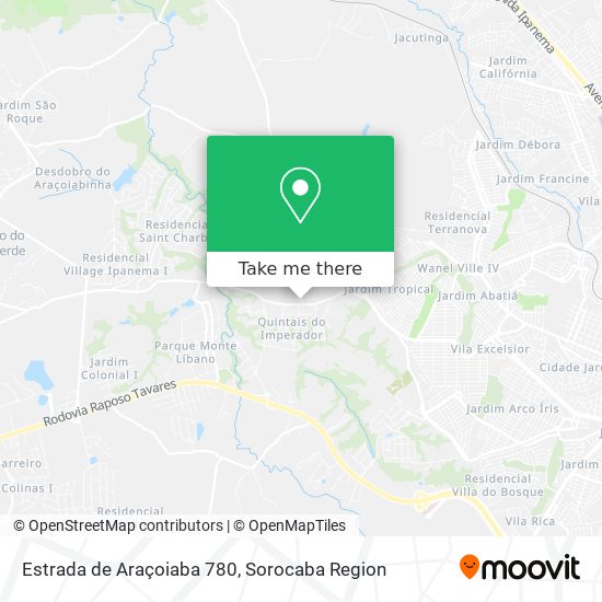 Estrada de Araçoiaba 780 map