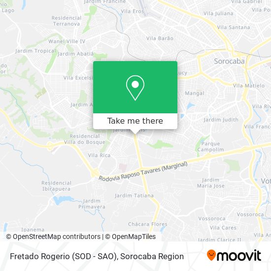 Fretado Rogerio (SOD - SAO) map