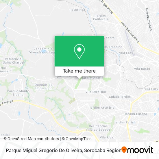 Mapa Parque Miguel Gregório De Oliveira