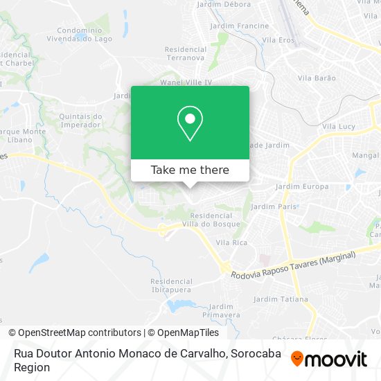 Rua Doutor Antonio Monaco de Carvalho map