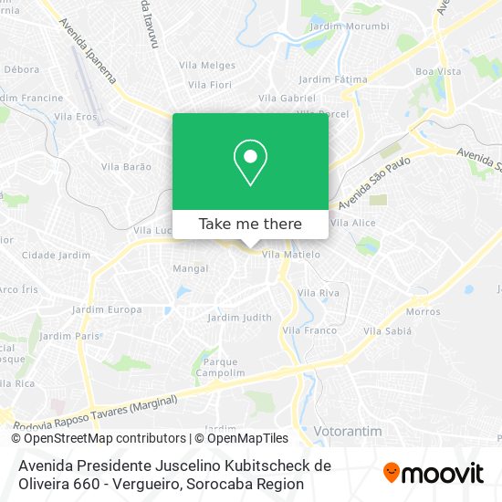 Avenida Presidente Juscelino Kubitscheck de Oliveira 660 - Vergueiro map