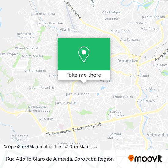 Rua Adolfo Claro de Almeida map