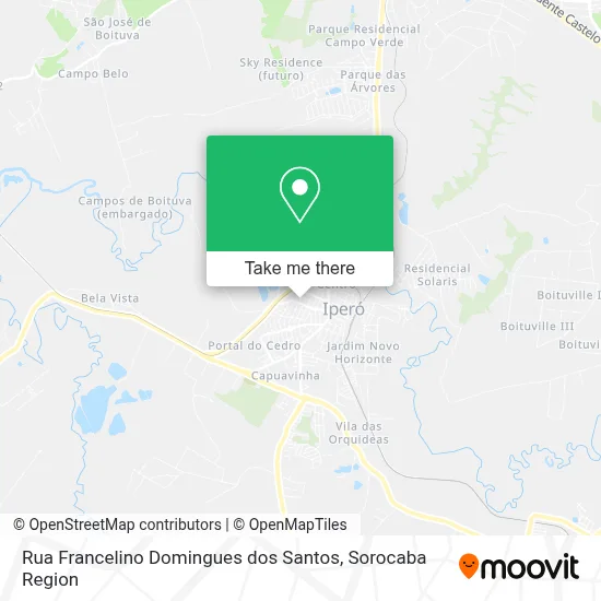 Rua Francelino Domingues dos Santos map