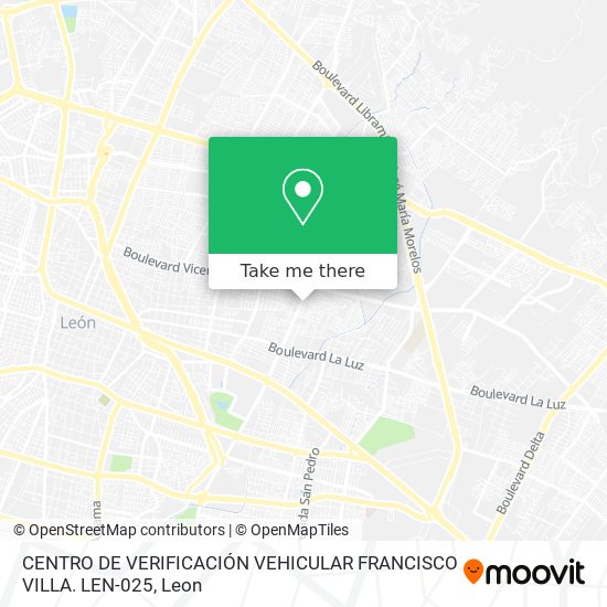 CENTRO DE VERIFICACIÓN VEHICULAR FRANCISCO VILLA. LEN-025 map