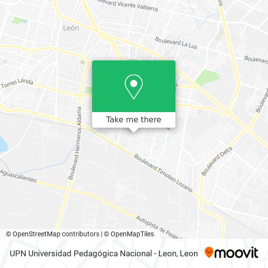 UPN Universidad Pedagógica Nacional - Leon map