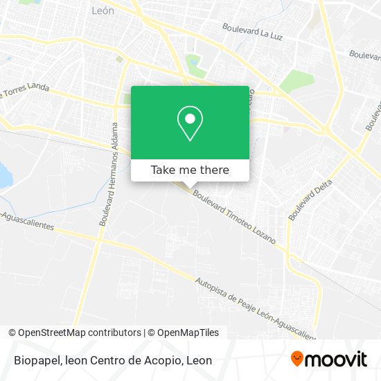 Mapa de Biopapel, leon Centro de Acopio
