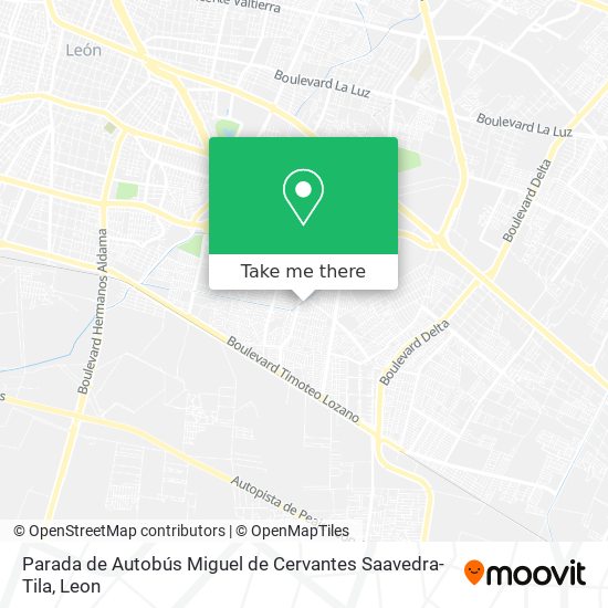 Mapa de Parada de Autobús Miguel de Cervantes Saavedra-Tila