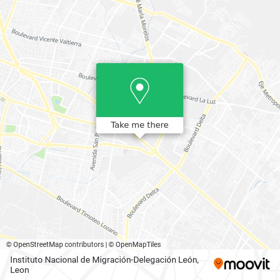 Instituto Nacional de Migración-Delegación León map