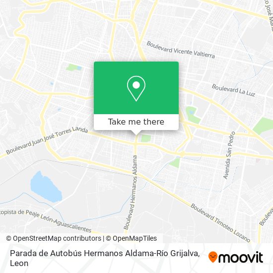 Mapa de Parada de Autobús Hermanos Aldama-Río Grijalva