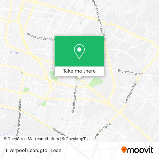 Liverpool León, gto. map