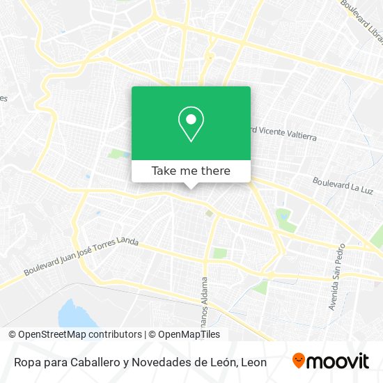 Ropa para Caballero y Novedades de León map