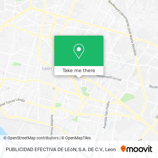 Mapa de PUBLICIDAD EFECTIVA DE LEóN, S.A. DE C.V.