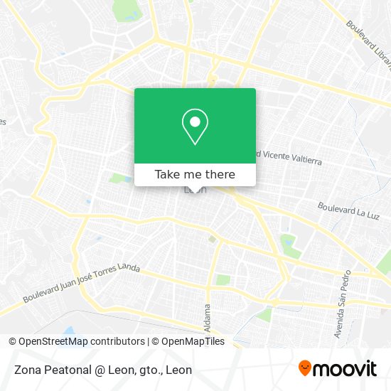 Mapa de Zona Peatonal @ Leon, gto.
