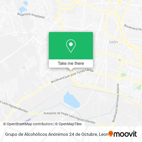 Mapa de Grupo de Alcohólicos Anónimos 24 de Octubre
