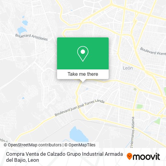 Mapa de Compra Venta de Calzado Grupo Industrial Armada del Bajio