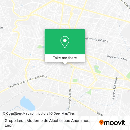 Grupo Leon Moderno de Alcoholicos Anonimos map