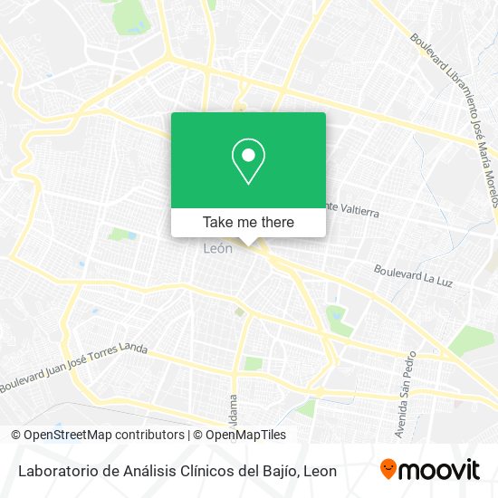 Mapa de Laboratorio de Análisis Clínicos del Bajío