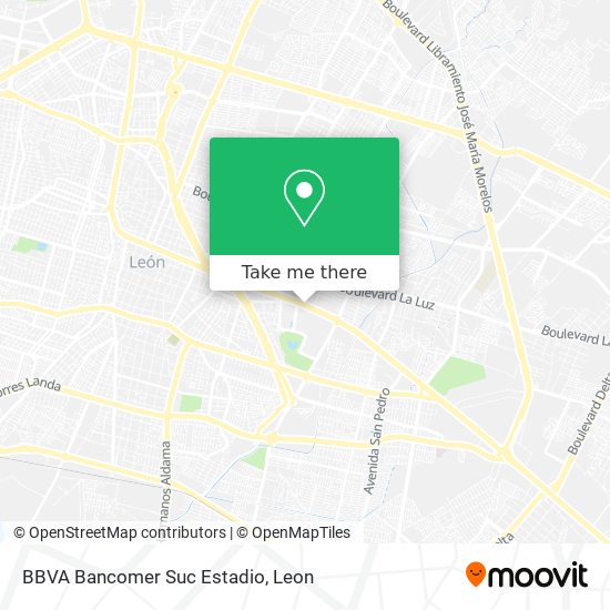How to get to BBVA Bancomer Suc Estadio in León by Bus?