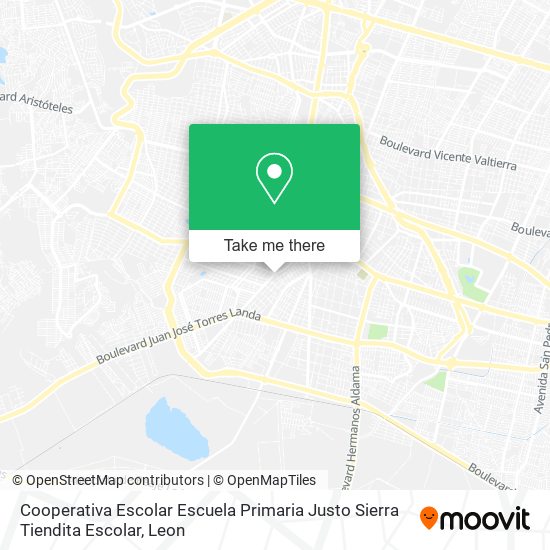 Mapa de Cooperativa Escolar Escuela Primaria Justo Sierra Tiendita Escolar