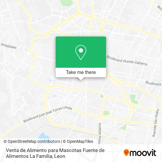 Mapa de Venta de Alimento para Mascotas Fuente de Alimentos La Familia