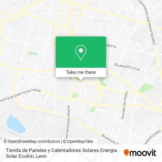 Mapa de Tienda de Paneles y Calentadores Solares Energía Solar Ecokin