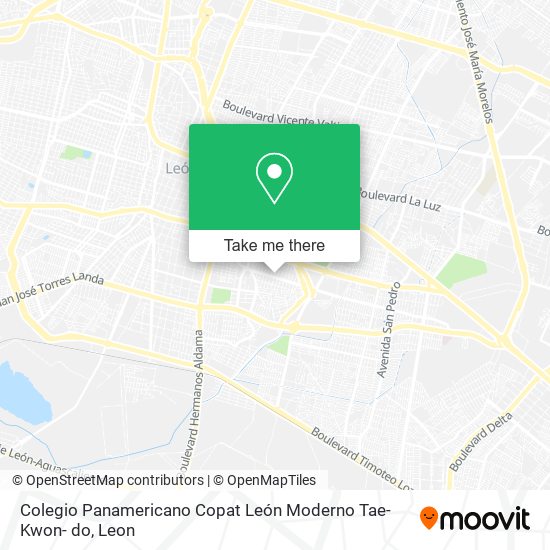 Mapa de Colegio Panamericano Copat León Moderno Tae-Kwon- do