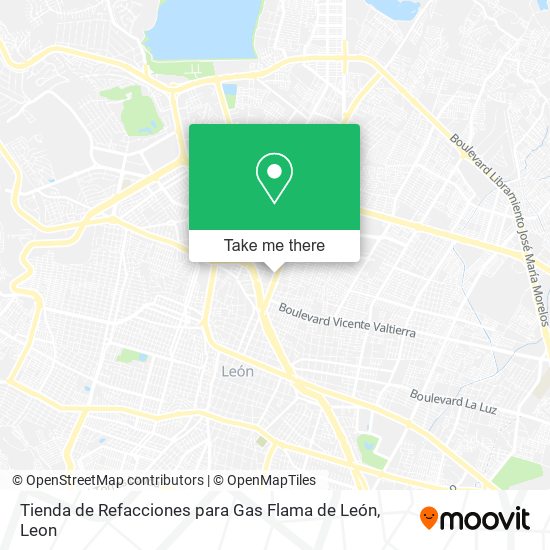 Tienda de Refacciones para Gas Flama de León map