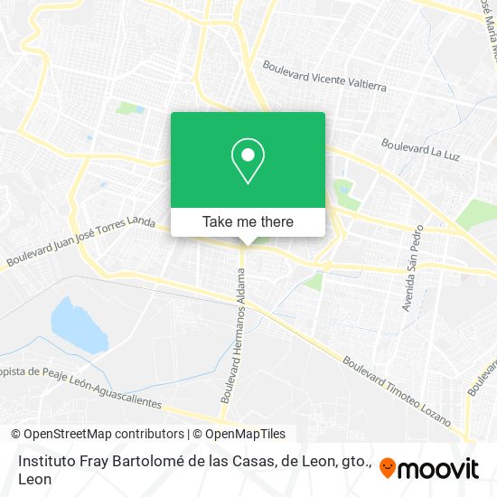 Mapa de Instituto Fray Bartolomé de las Casas, de Leon, gto.