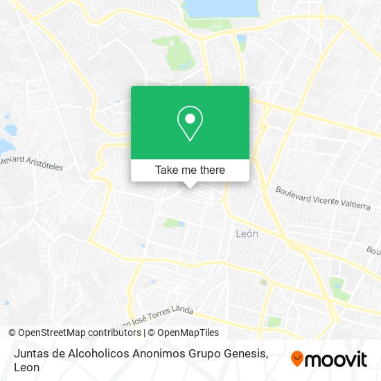 Mapa de Juntas de Alcoholicos Anonimos Grupo Genesis