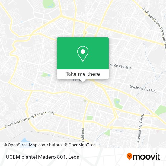 Mapa de UCEM plantel Madero 801