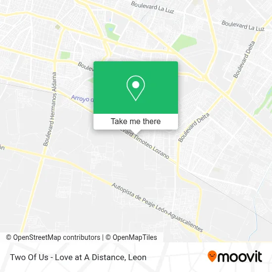 Two Of Us - Love at A Distance map