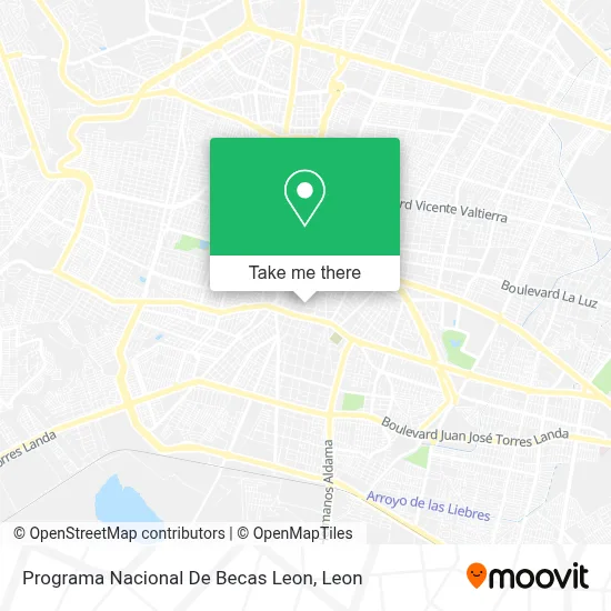Programa Nacional De Becas Leon map