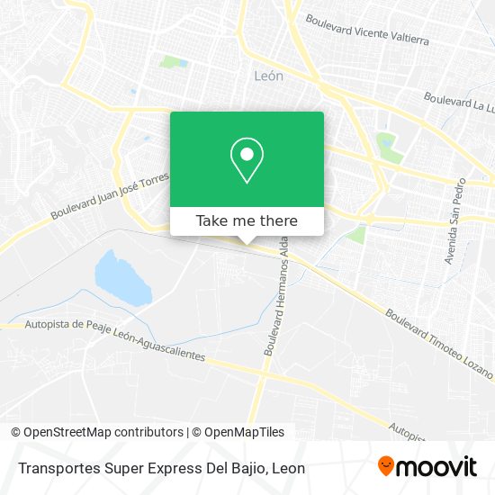 Mapa de Transportes Super Express Del Bajio