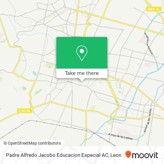 Padre Alfredo Jacobo Educacion Especial AC map