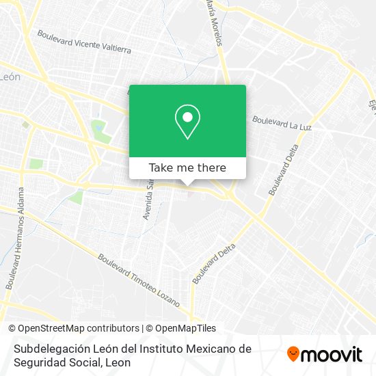 Subdelegación León del Instituto Mexicano de Seguridad Social map