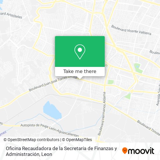 Mapa de Oficina Recaudadora de la Secretaría de Finanzas y Administración