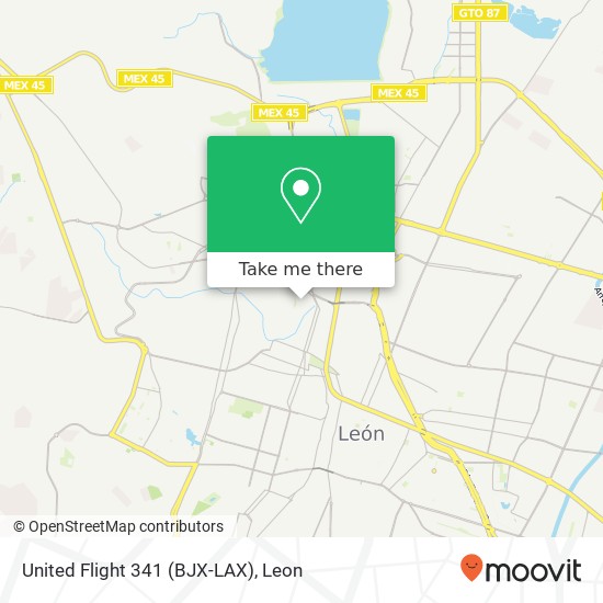 United Flight 341 (BJX-LAX) map