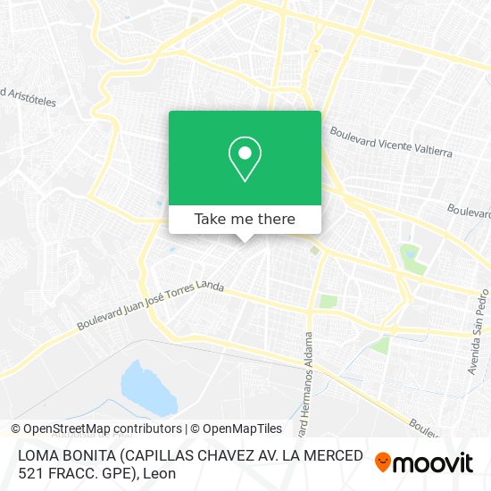 LOMA BONITA (CAPILLAS CHAVEZ AV. LA MERCED 521 FRACC. GPE) map