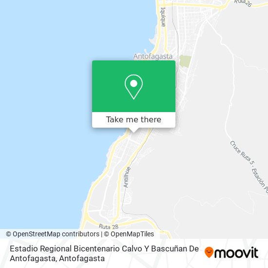 Estadio Regional Bicentenario Calvo Y Bascuñan De Antofagasta map