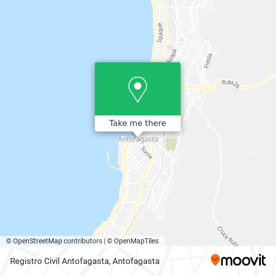 Mapa de Registro Civil Antofagasta