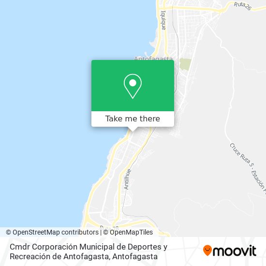 Cmdr Corporación Municipal de Deportes y Recreación de Antofagasta map
