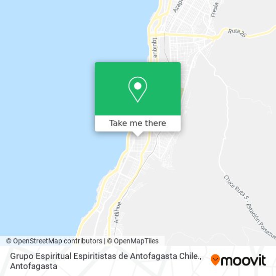 Mapa de Grupo Espiritual Espiritistas de Antofagasta Chile.