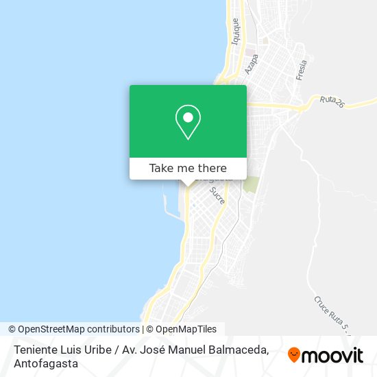 Mapa de Teniente Luis Uribe / Av. José Manuel Balmaceda