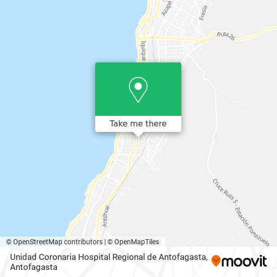 Unidad Coronaria Hospital Regional de Antofagasta map