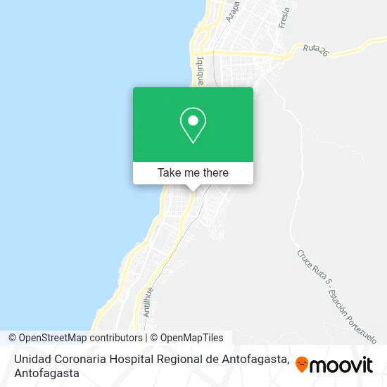Unidad Coronaria Hospital Regional de Antofagasta map