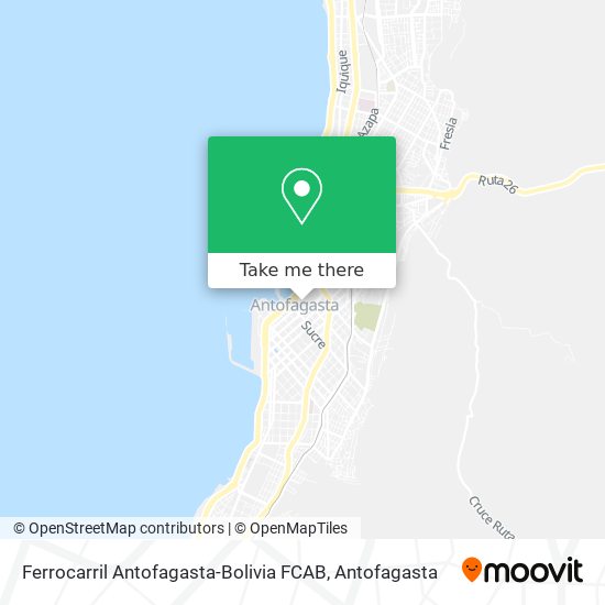 Mapa de Ferrocarril Antofagasta-Bolivia FCAB