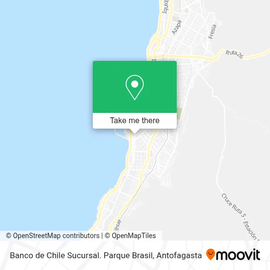 Banco de Chile Sucursal.  Parque Brasil map