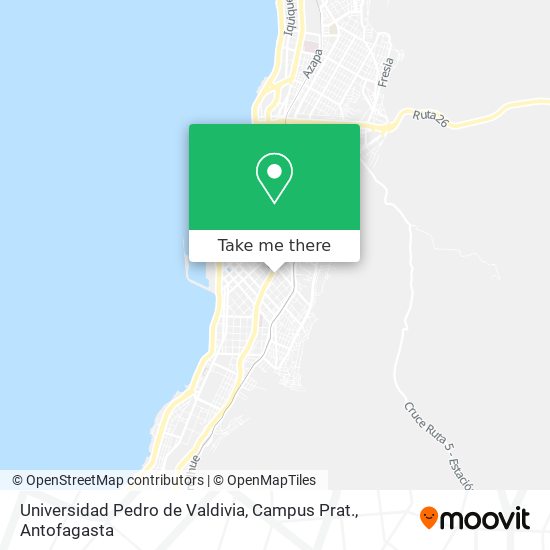 Mapa de Universidad Pedro de Valdivia, Campus Prat.