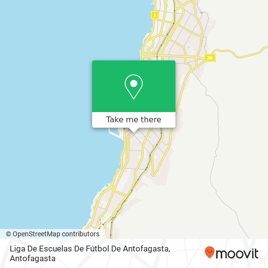 Liga De Escuelas De Fútbol De Antofagasta map