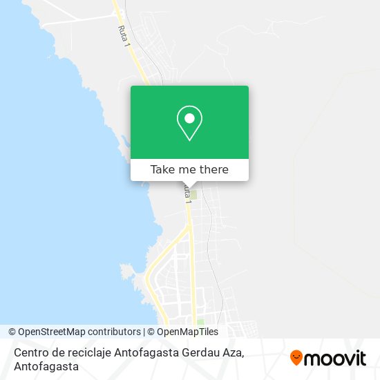 Mapa de Centro de reciclaje Antofagasta Gerdau Aza